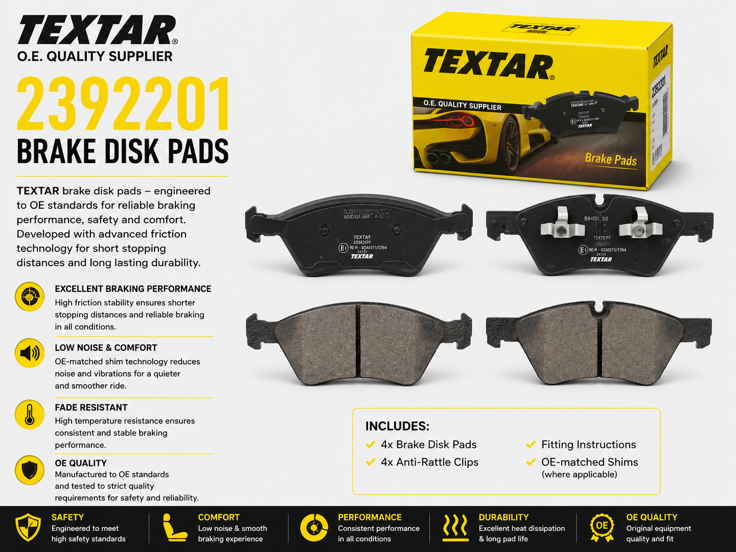 TEXTAR 2392201 Brakes, Brake Disk Pads