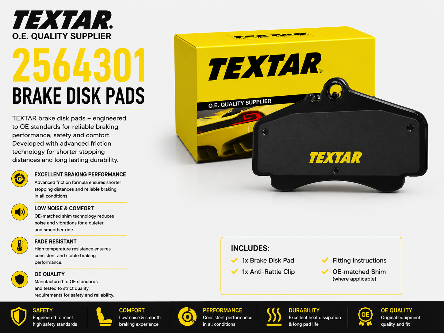 TEXTAR 2564301 Brakes, Brake Disk Pads