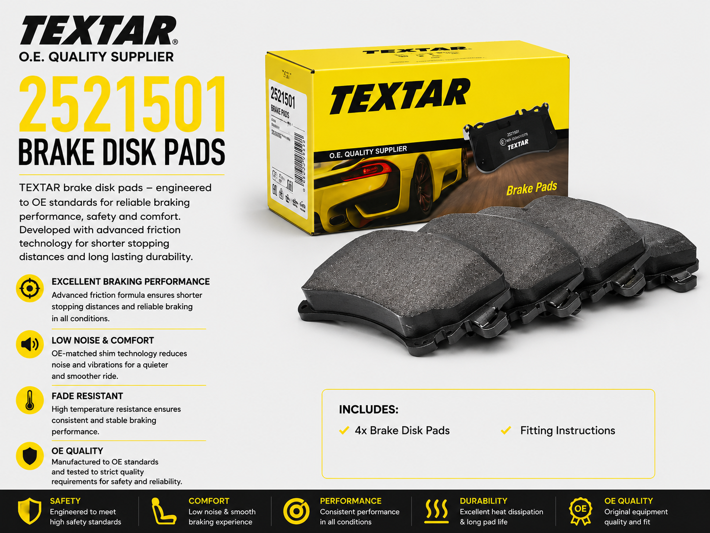 TEXTAR 2521501 Brakes, Brake Disk Pads