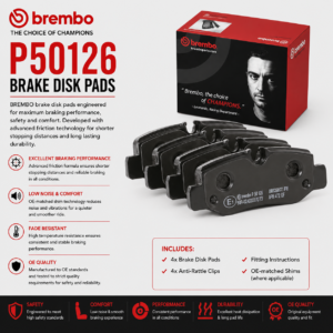 BREMBO P50126 Brakes, Brake Disk Pads