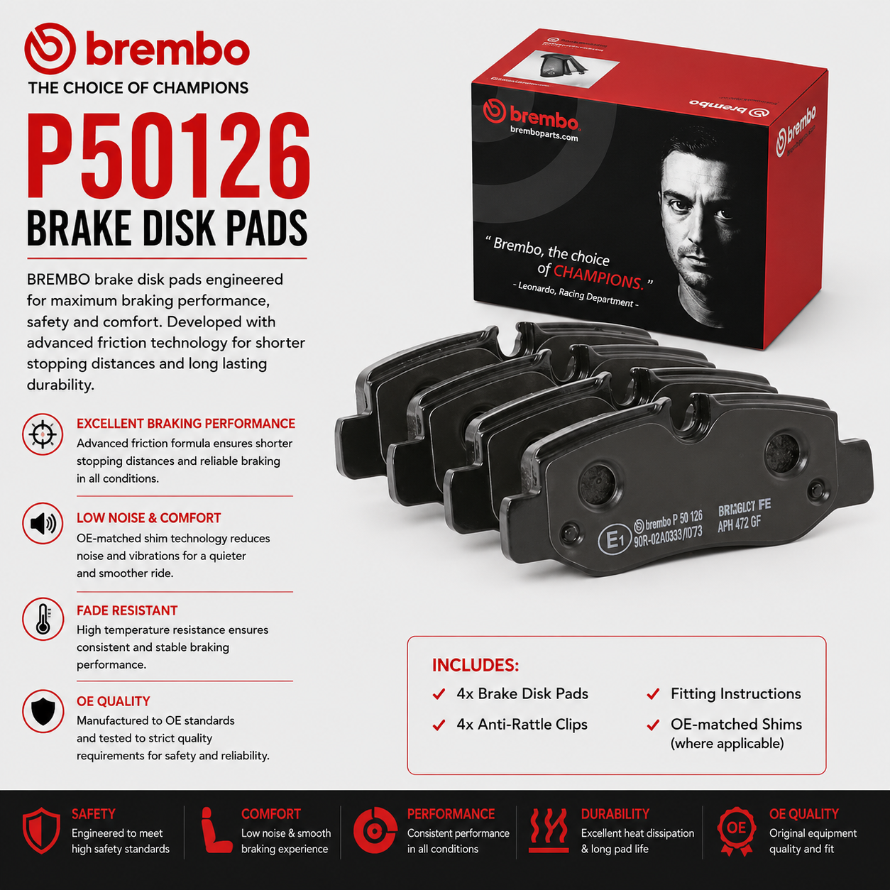 BREMBO P50126 Brakes, Brake Disk Pads