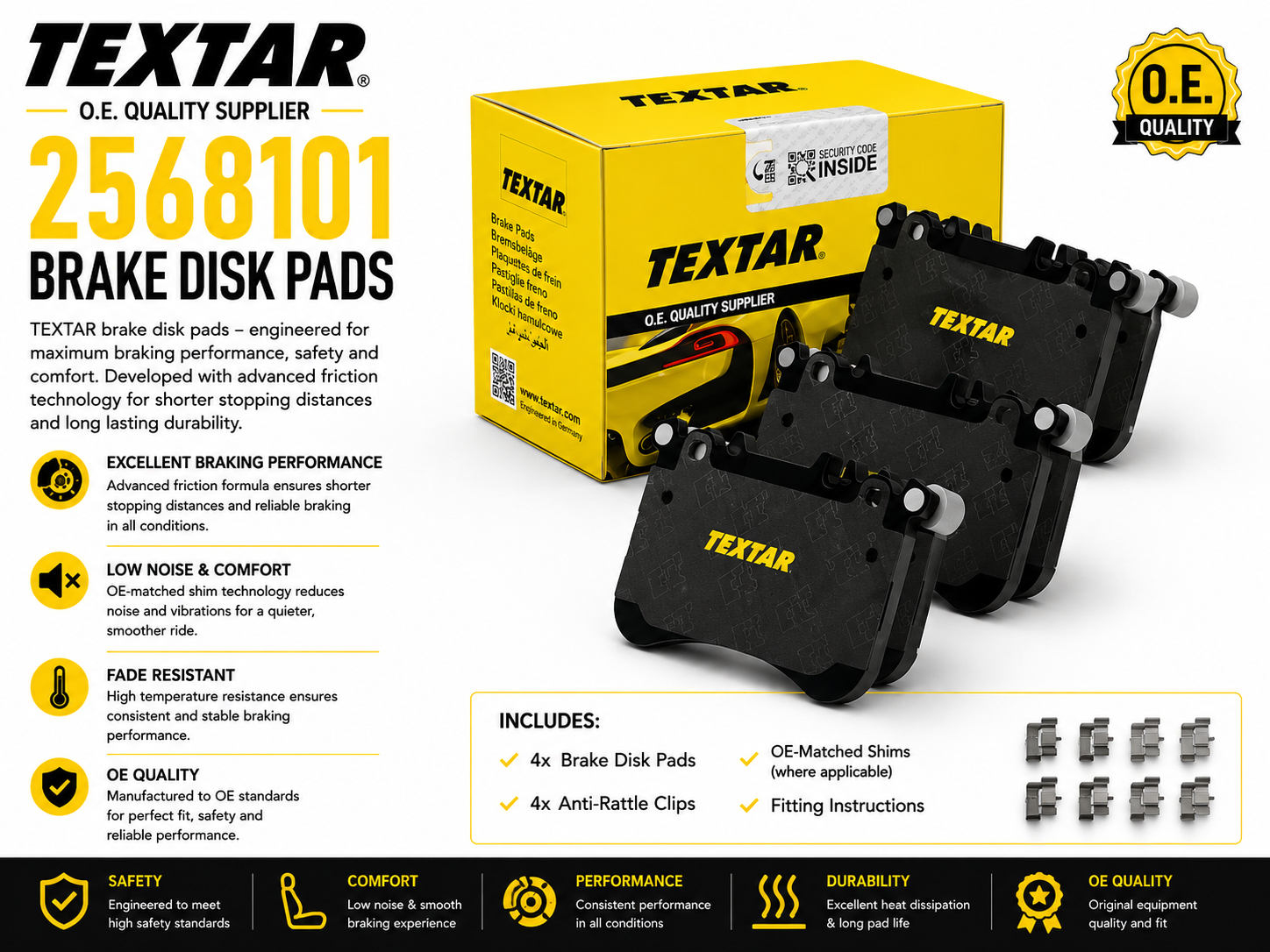 TEXTAR 2568101 Brakes, Brake Disk Pads