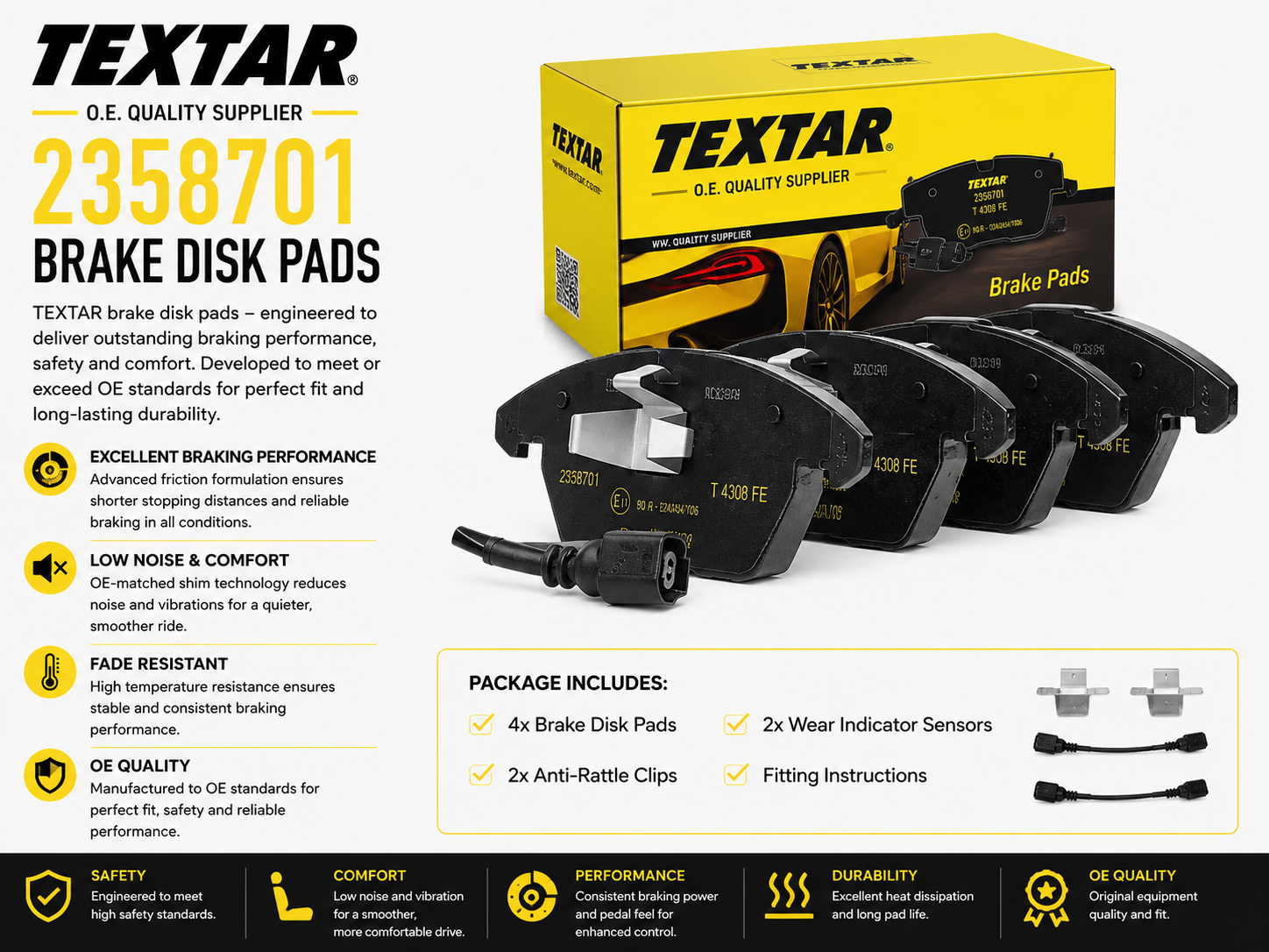 TEXTAR 2358701 Brakes, Brake Disk Pads