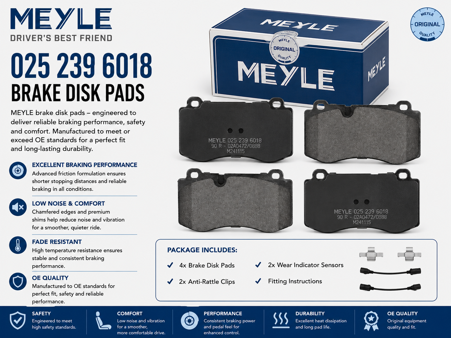 MEYLE 025 239 6018 Brakes, Brake Disk Pads
