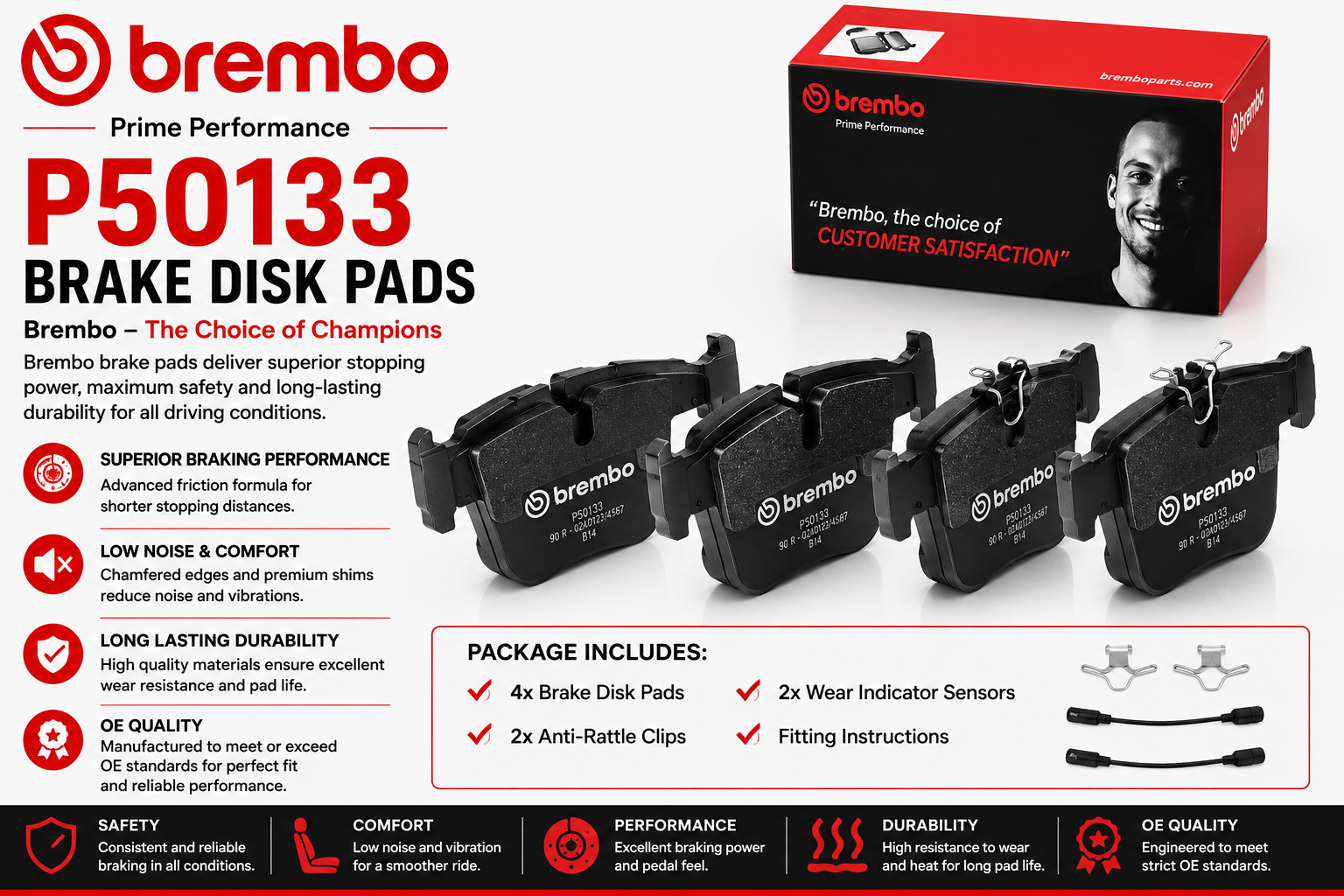 BREMBO P50133 Brakes, Brake Disk Pads