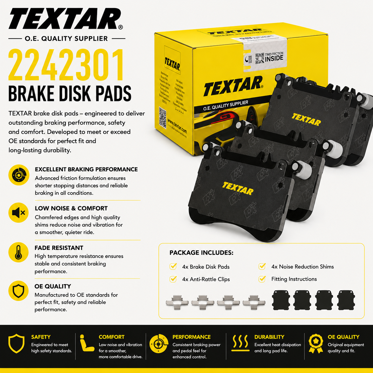 TEXTAR 2242301 Brakes, Brake Disk Pads