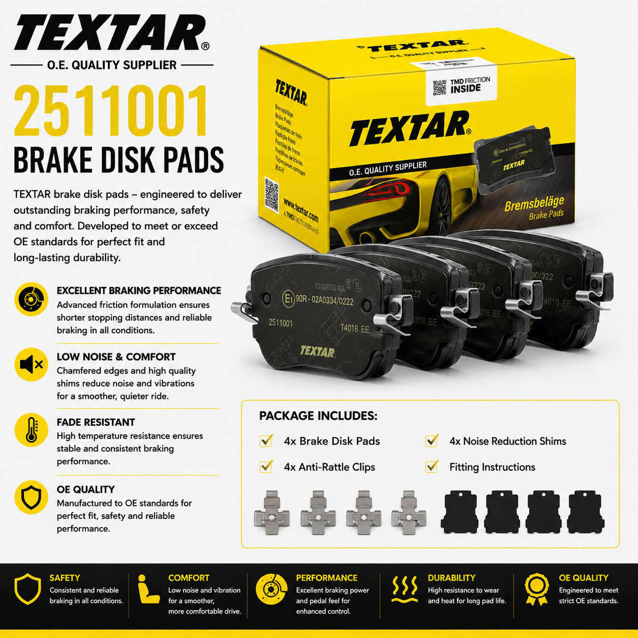 TEXTAR 2511001 Brakes, Brake Disk Pads