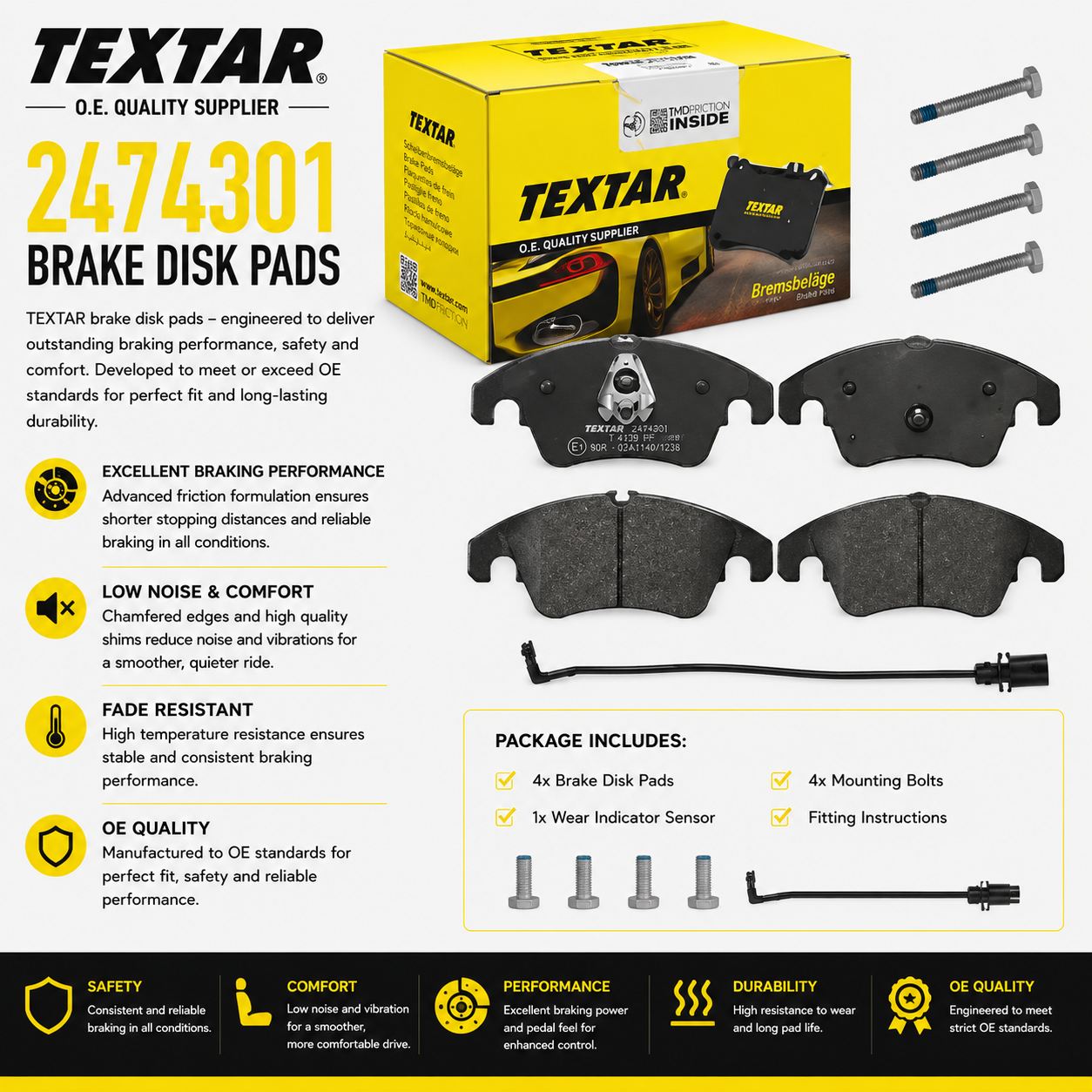 TEXTAR 2474301 Brakes, Brake Disk Pads