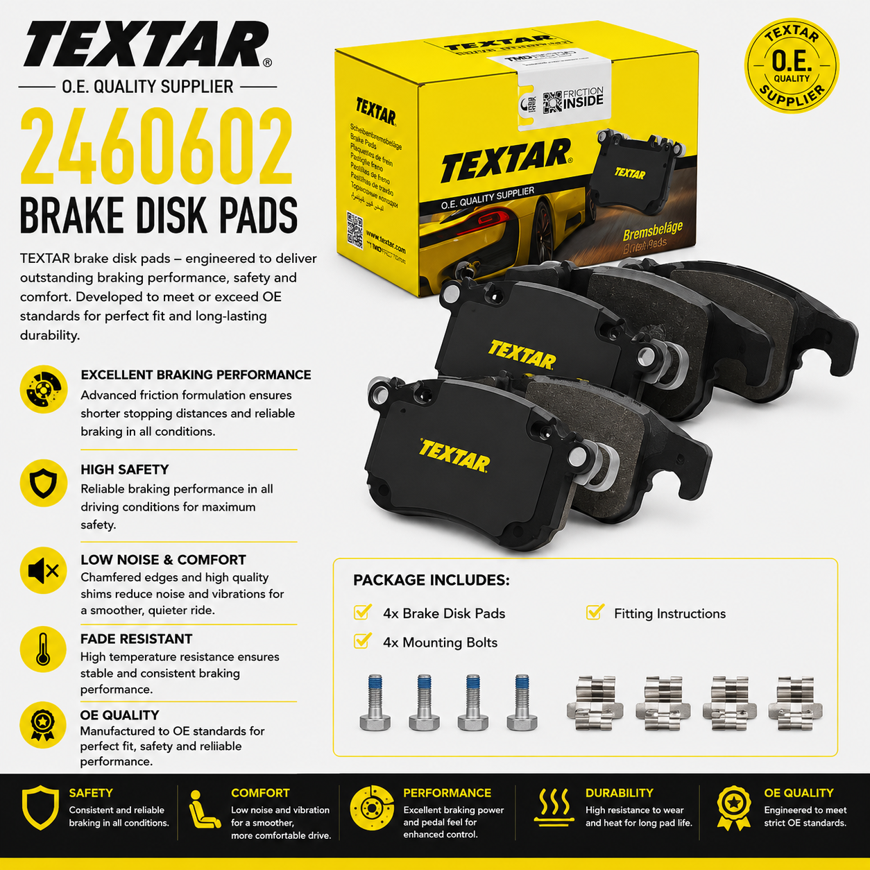 TEXTAR 2460602 Brakes, Brake Disk Pads