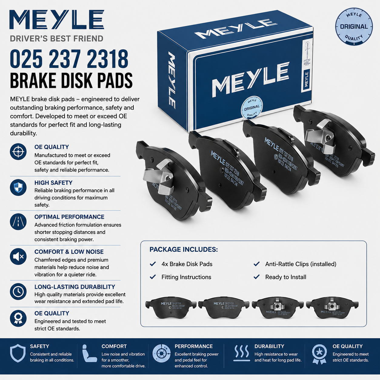 MEYLE 025 237 2318 Brakes, Brake Disk Pads
