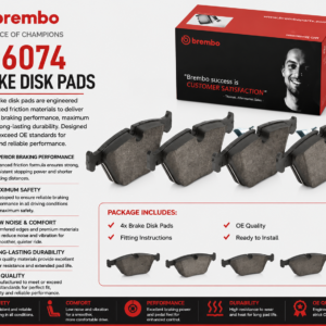 BREMBO P06074 Brakes, Brake Disk Pads