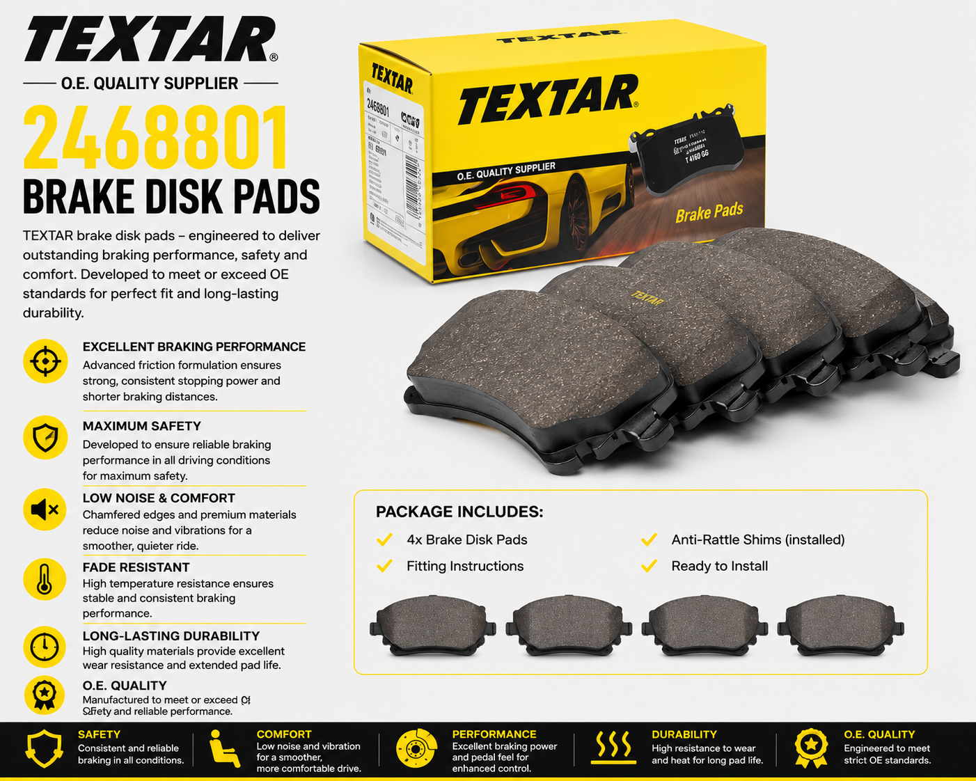 TEXTAR 2468801 Brakes, Brake Disk Pads