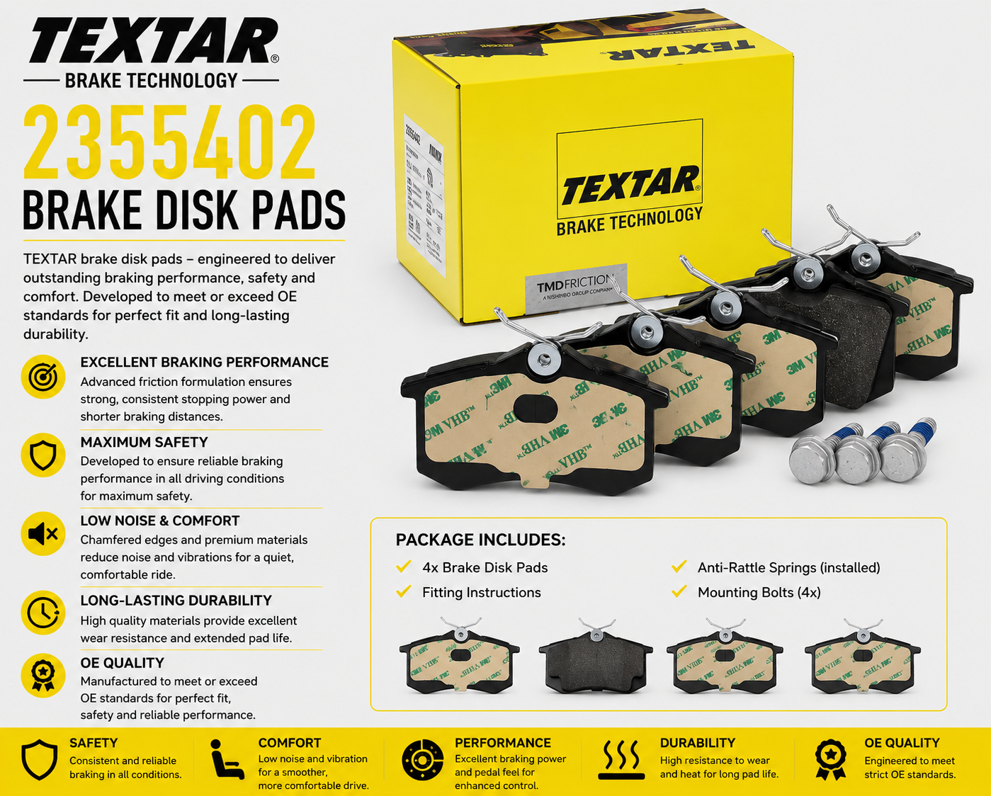 TEXTAR 2355402 Brakes, Brake Disk Pads
