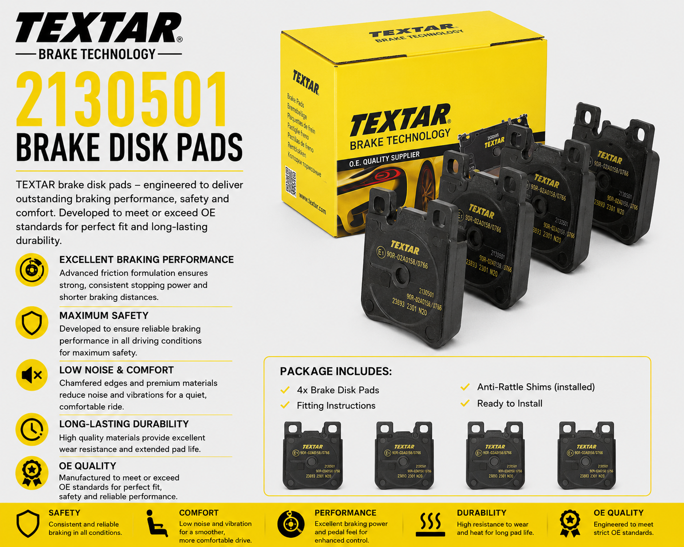 TEXTAR 2130501 Brakes, Brake Disk Pads