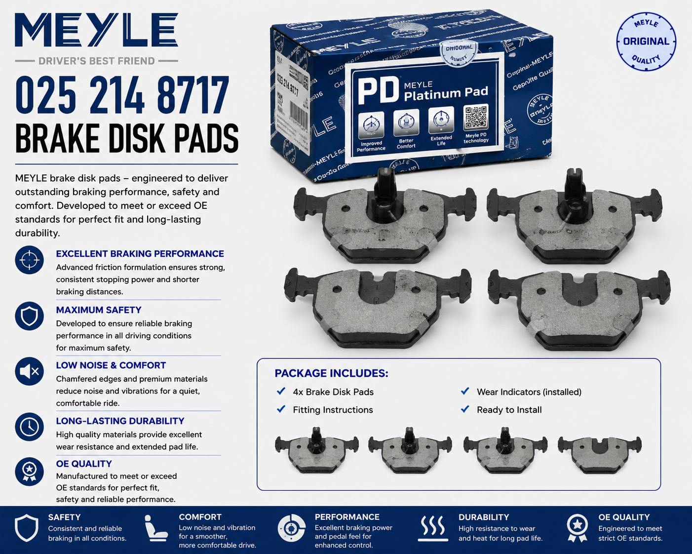 MEYLE 025 214 8717 Brakes, Brake Disk Pads