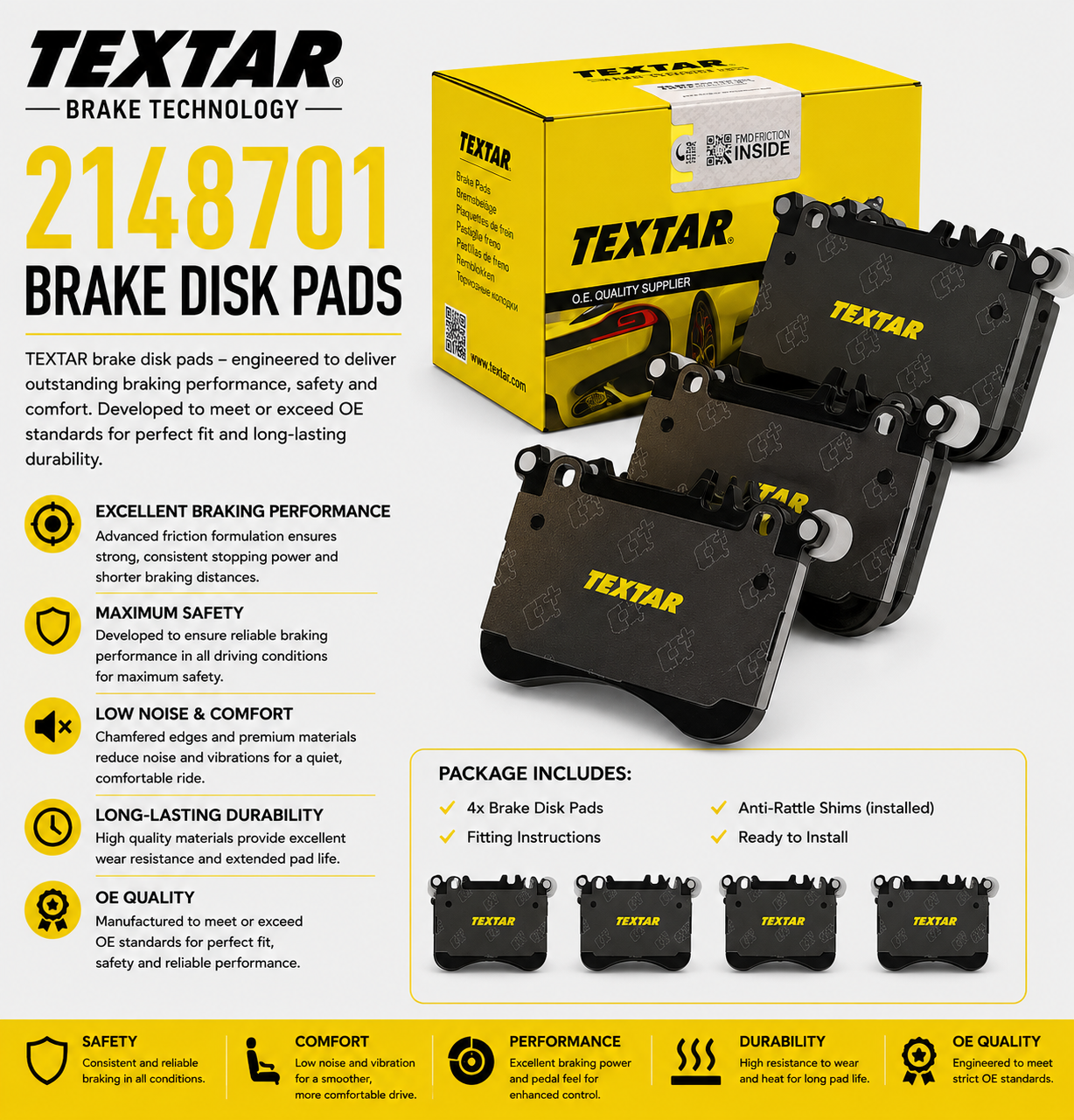 TEXTAR 2148701 Brakes, Brake Disk Pads