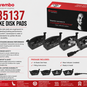 BREMBO P85137 Brakes, Brake Disk Pads
