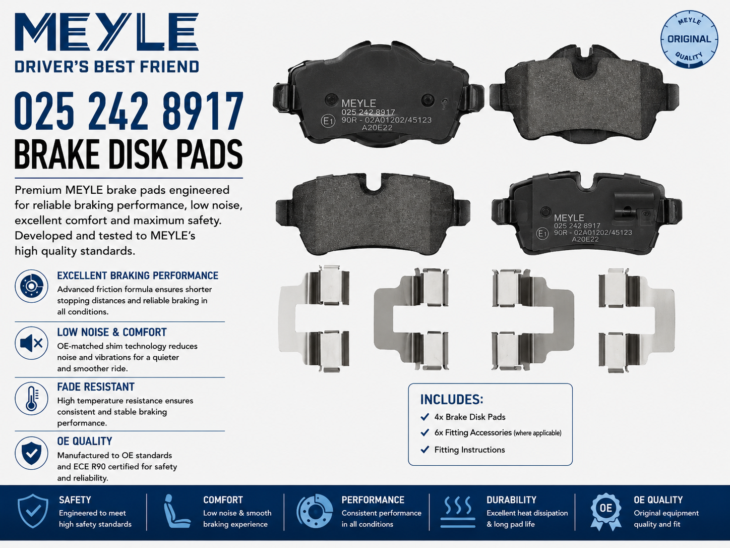 MEYLE 025 242 8917 Brakes, Brake Disk Pads