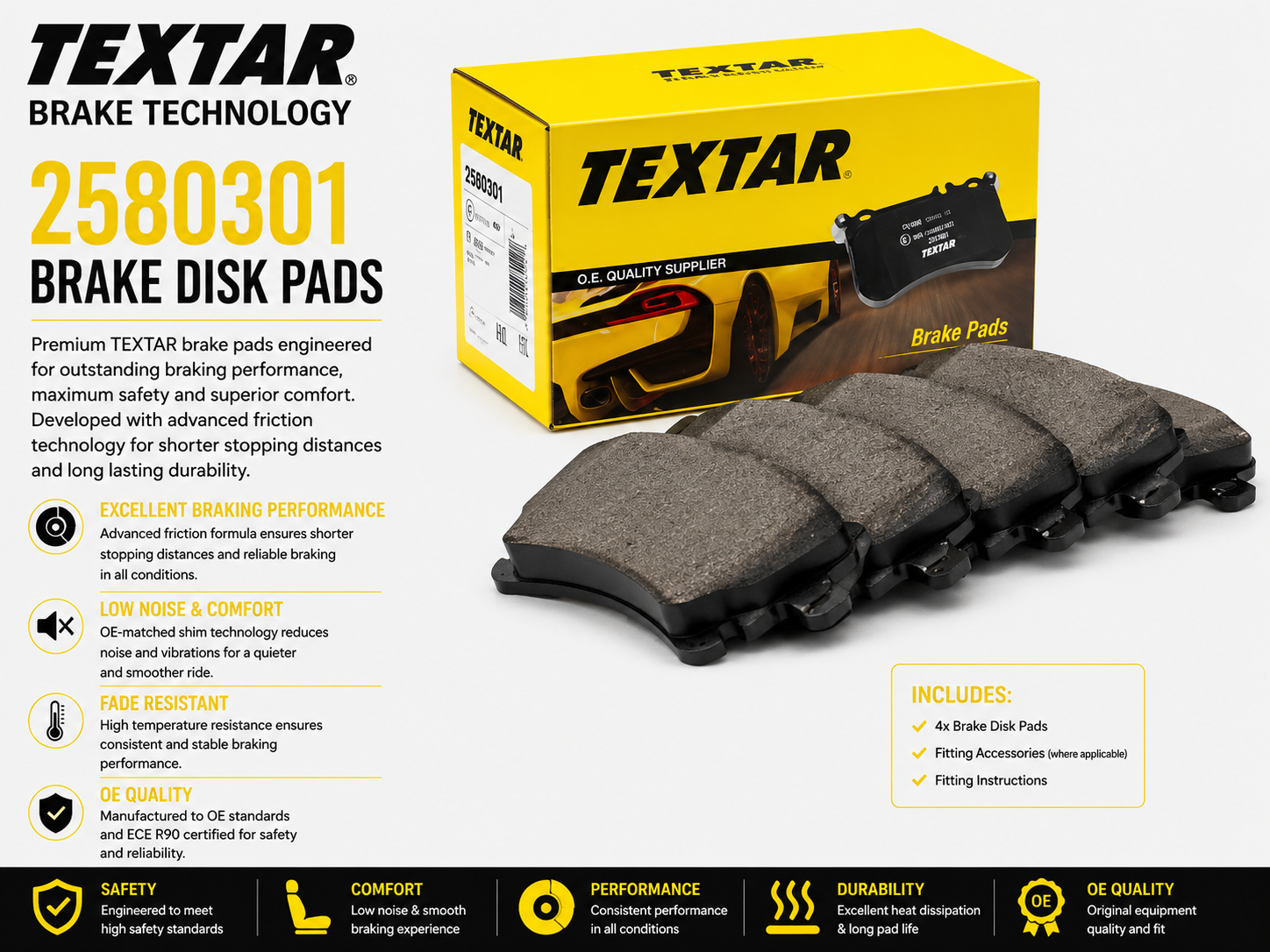TEXTAR 2580301 Brakes, Brake Disk Pads