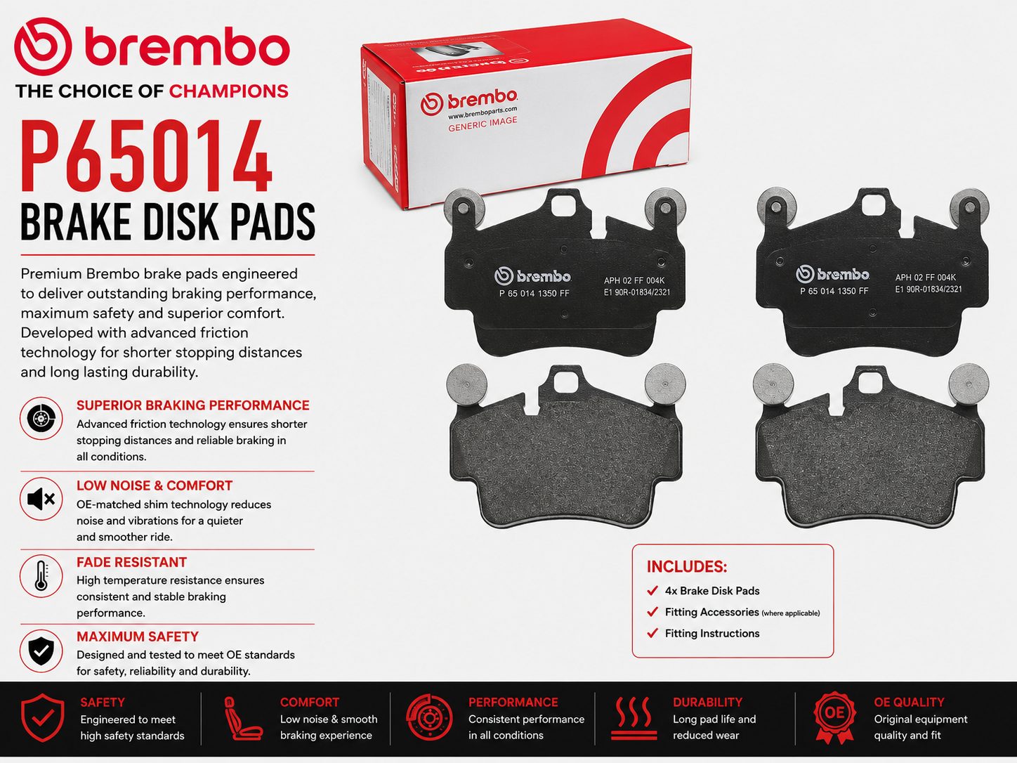 BREMBO P65014 Brakes, Brake Disk Pads