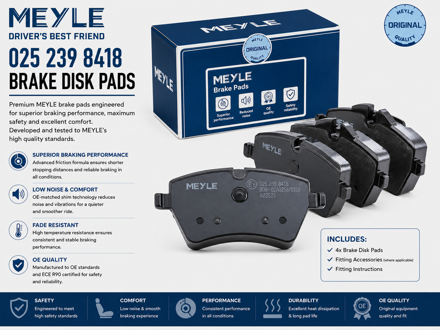 MEYLE 025 239 8418 Brakes, Brake Disk Pads