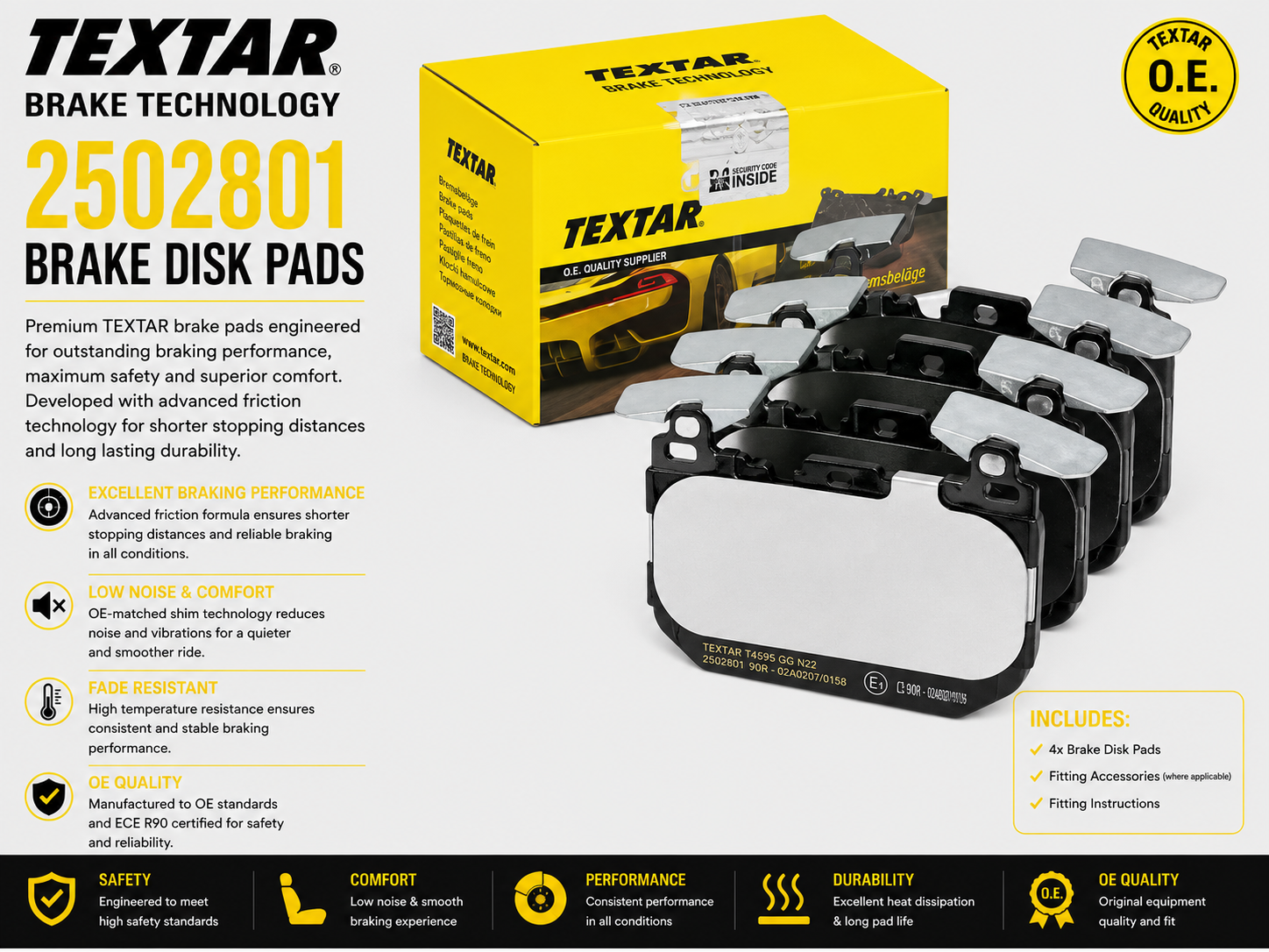 TEXTAR 2502801 Brakes, Brake Disk Pads