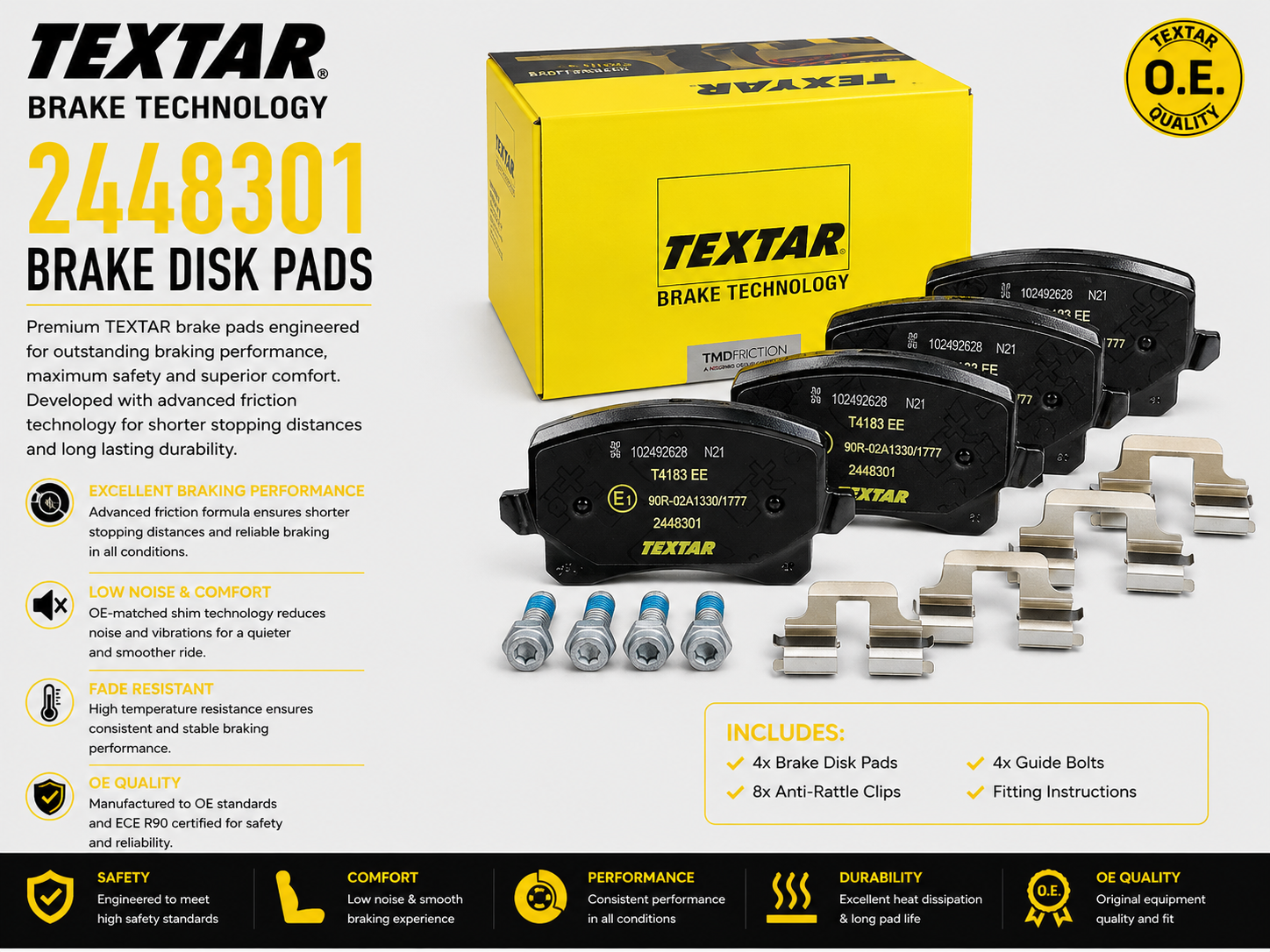 TEXTAR 2448301 Brakes, Brake Disk Pads