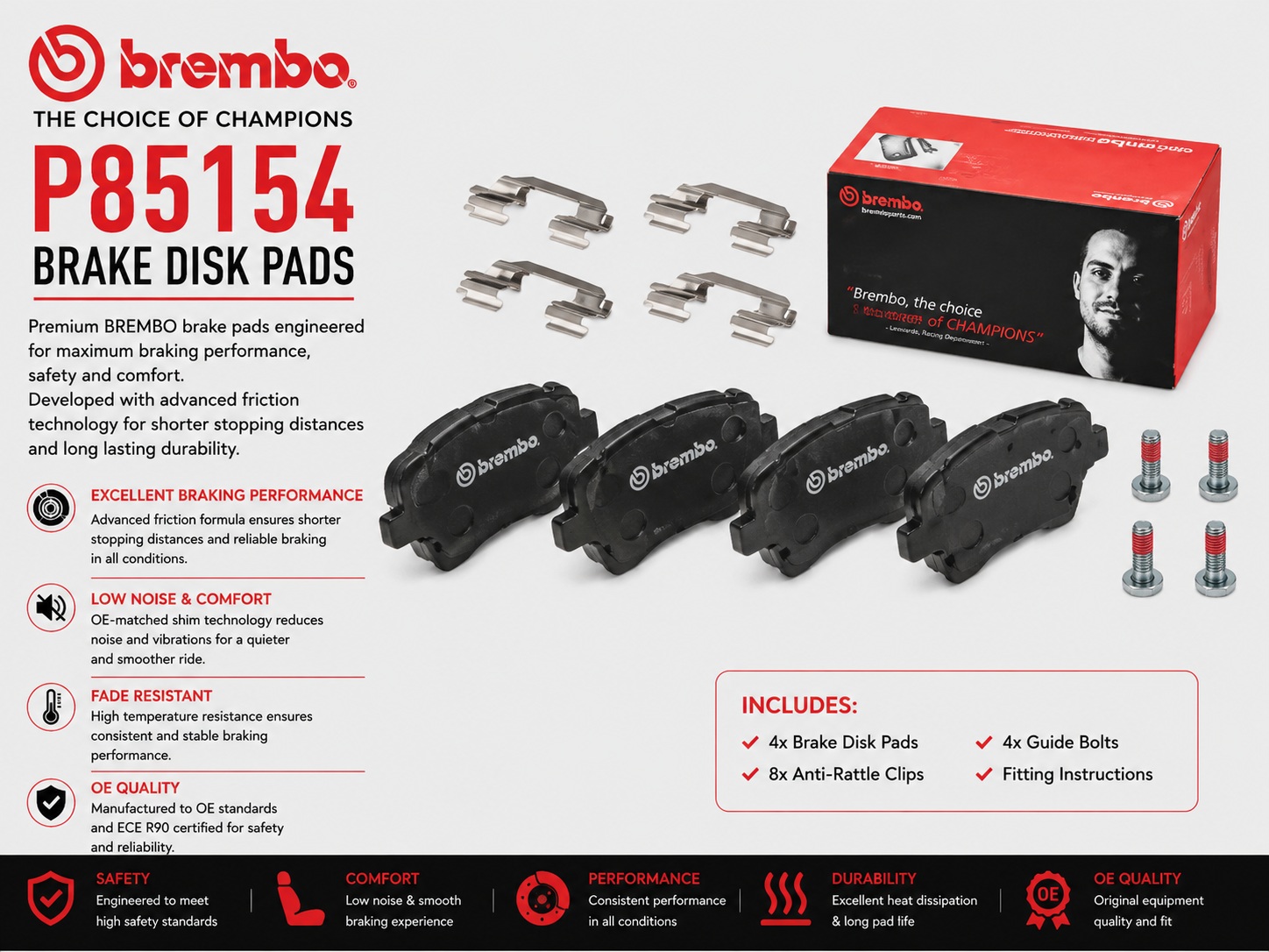 BREMBO P85154 Brakes, Brake Disk Pads