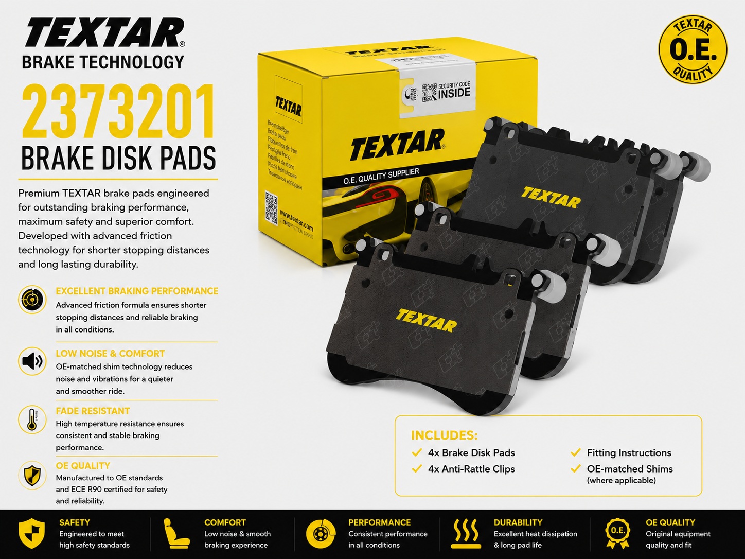 TEXTAR 2373201 Brakes, Brake Disk Pads