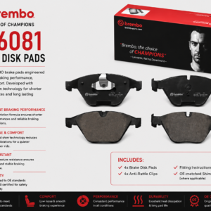 BREMBO P06081 Brakes, Brake Disk Pads