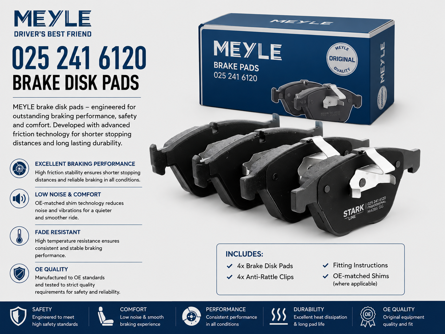 MEYLE 025 241 6120 Brakes, Brake Disk Pads