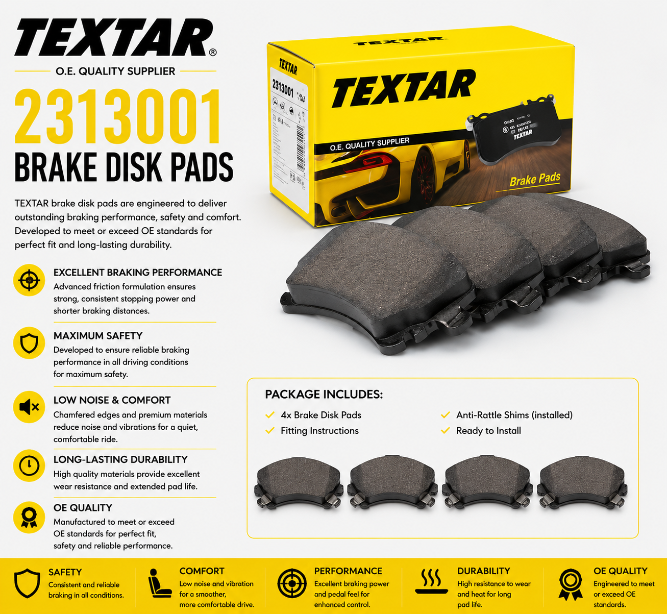 TEXTAR 2313001 Brakes, Brake Disk Pads