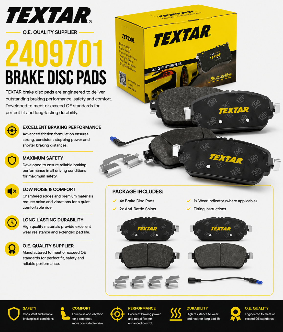 TEXTAR 2409701 Brakes, Brake Disk Pads