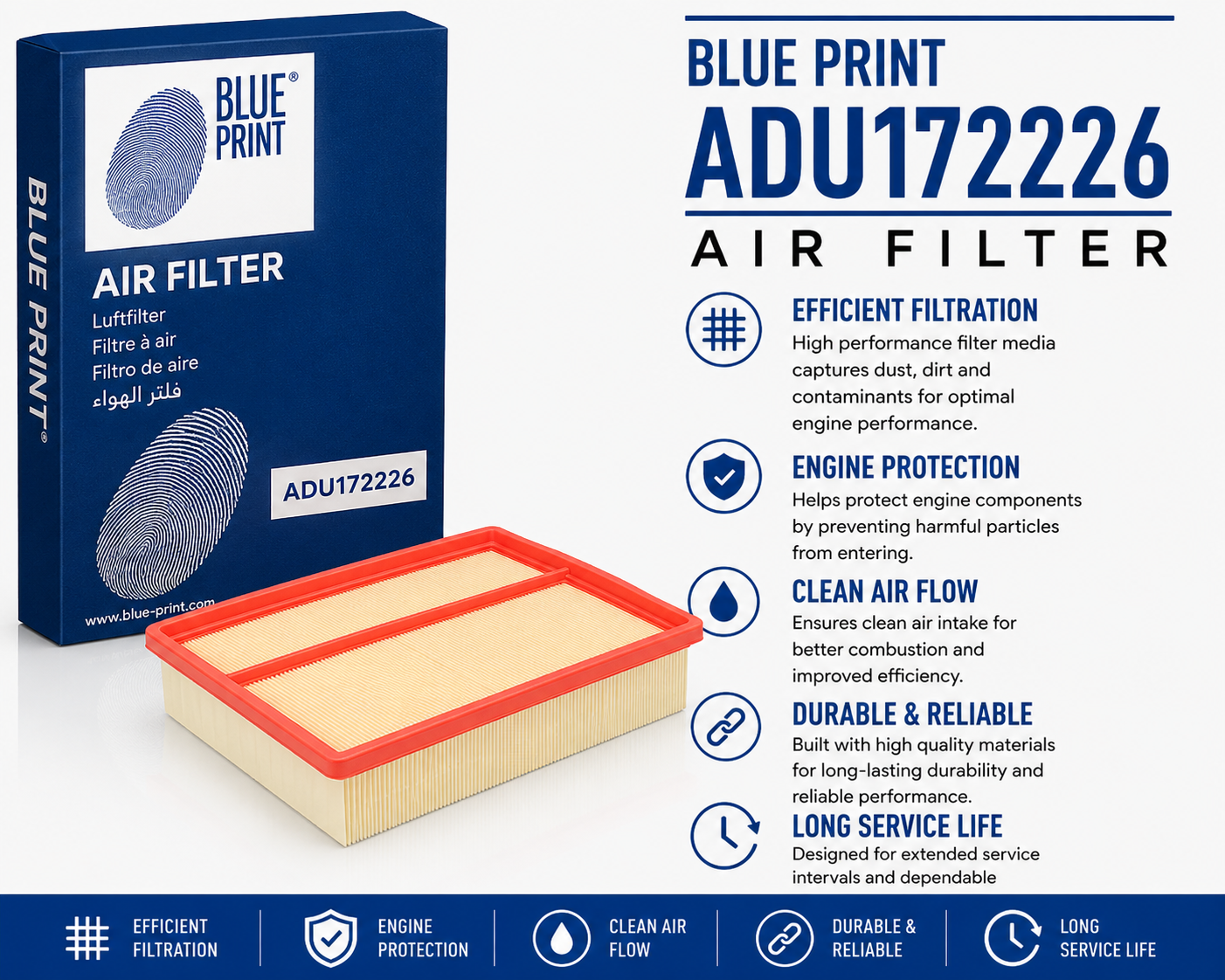BLUE PRINT ADU172226 Filter, Air Filter