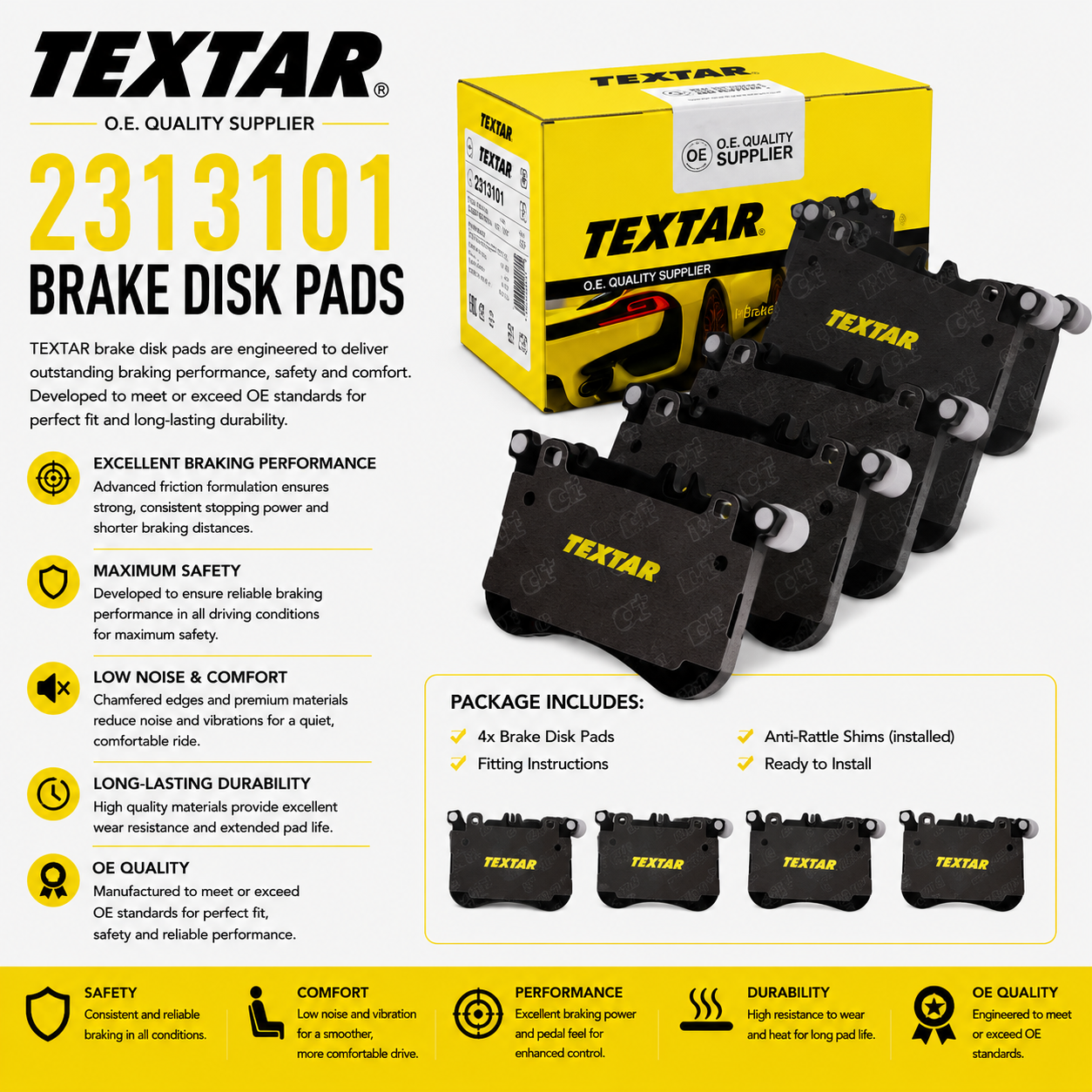 TEXTAR 2313101 Brakes, Brake Disk Pads