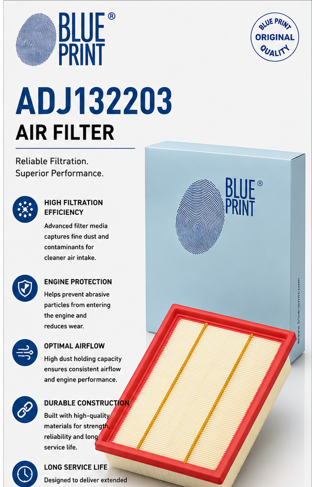 BLUE PRINT ADJ132203 Filter, Air Filter