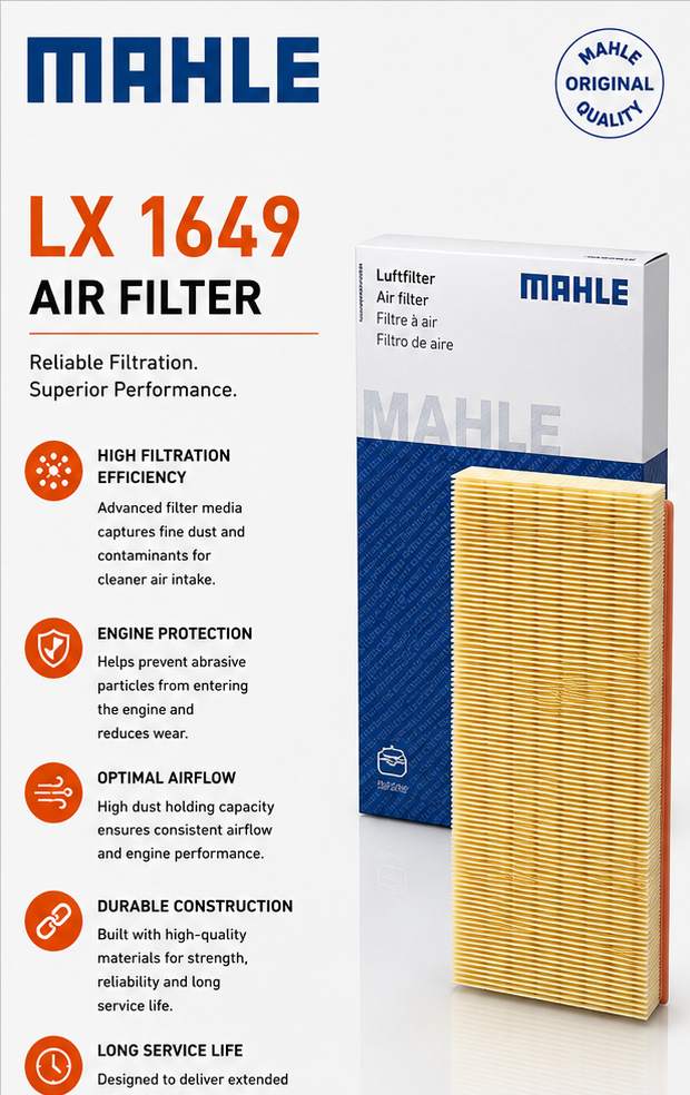 MAHLE LX 1649 Filter, Air Filter
