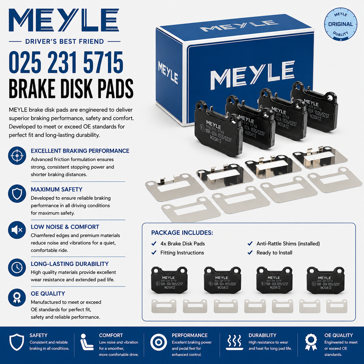 MEYLE 025 231 5715 Brakes, Brake Disk Pads