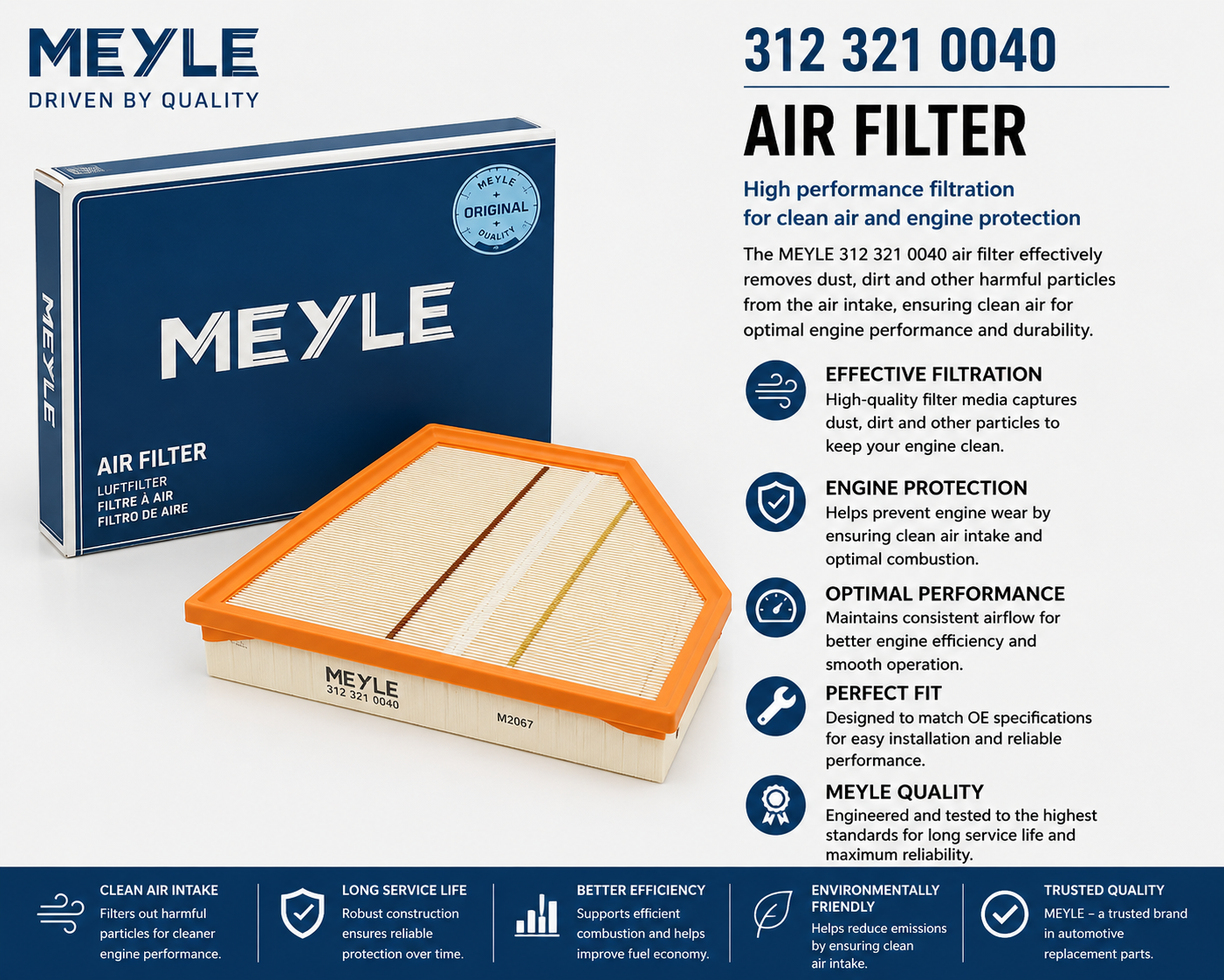 MEYLE 312 321 0040 Filter, Air Filter