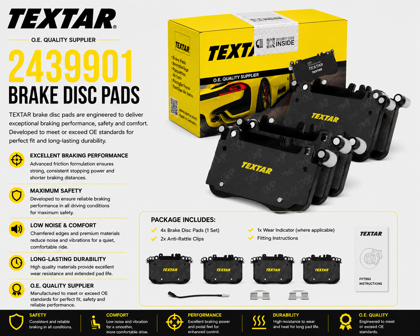 TEXTAR 2439901 Brakes, Brake Disk Pads