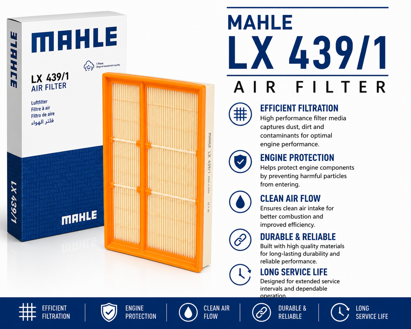 MAHLE LX 439/1 Filter, Air Filter