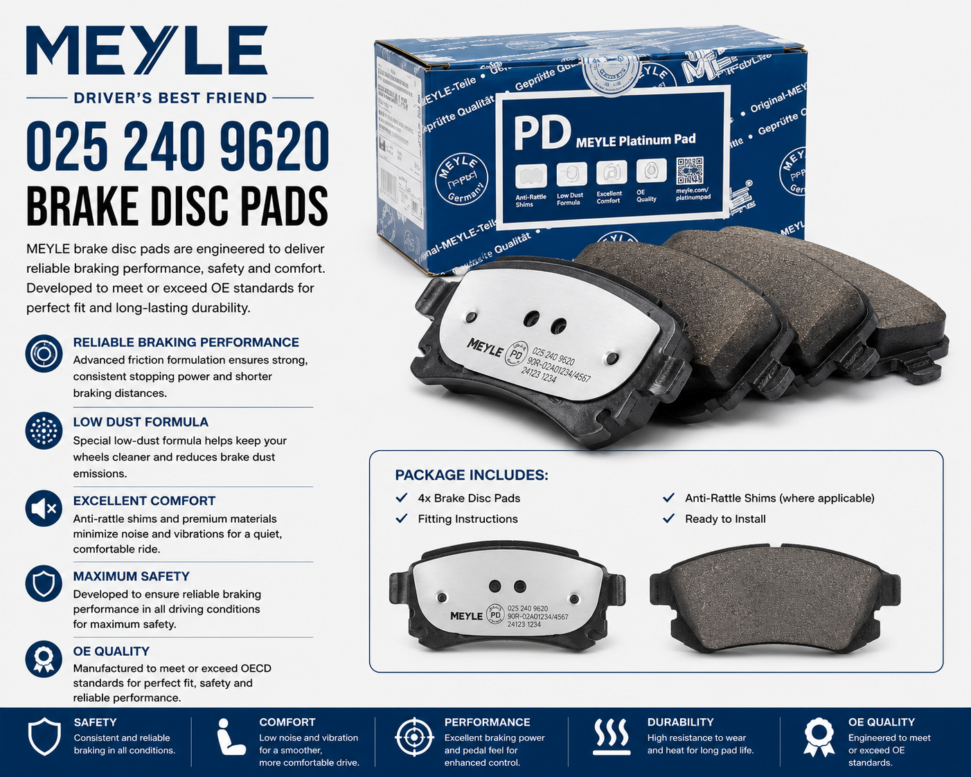 MEYLE 025 240 9620 Brakes, Brake Disk Pads