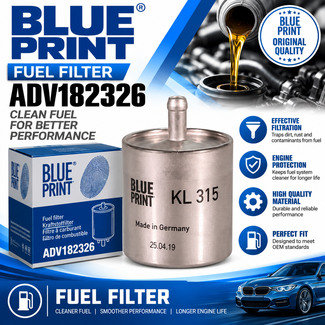 BLUE PRINT ADV182326 FILTER--FUEL FILTER