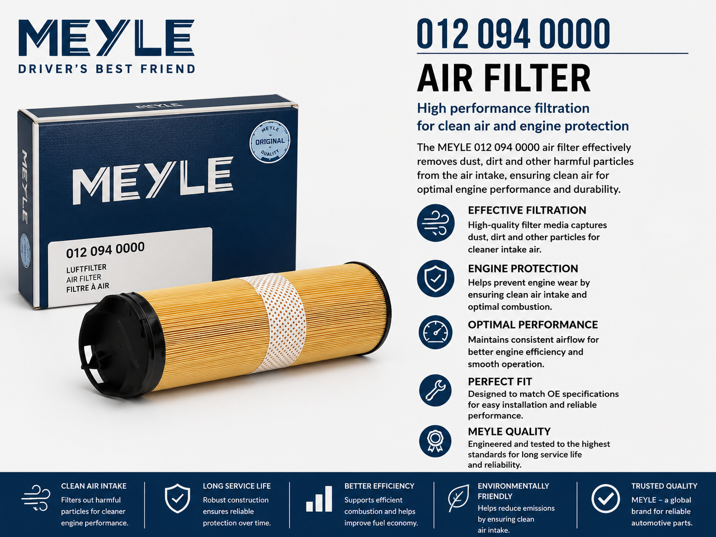 MEYLE 012 094 0000 Filter, Air Filter
