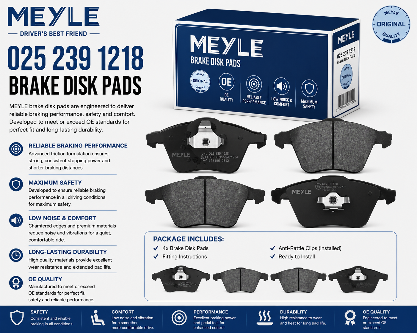 MEYLE 025 239 1218 Brakes, Brake Disk Pads