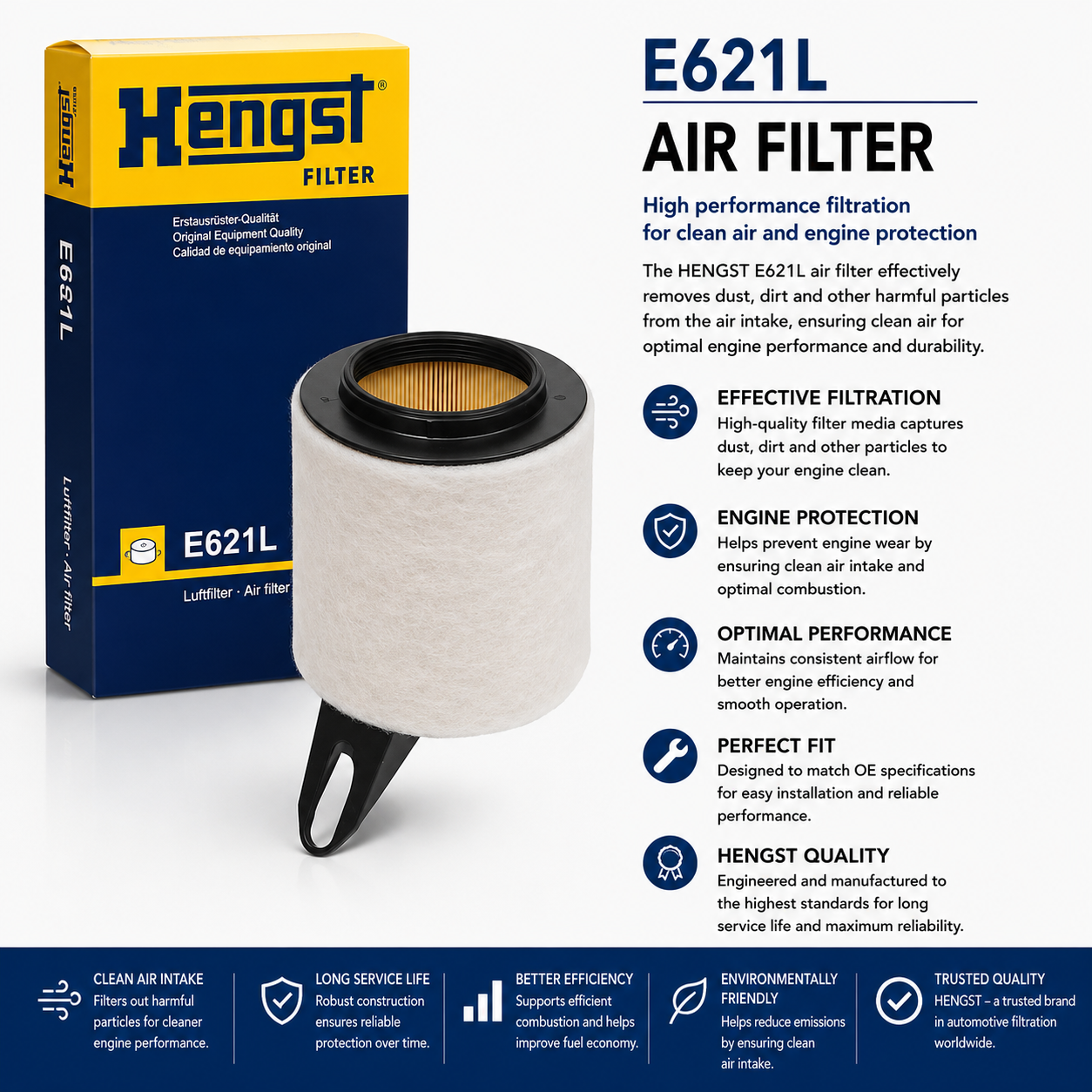 HENGST E621L Filter, Air Filter