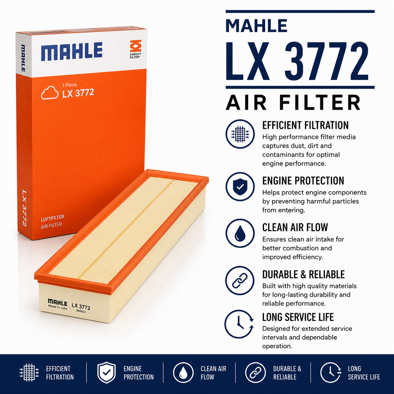 MAHLE LX 3772 Filter, Air Filter