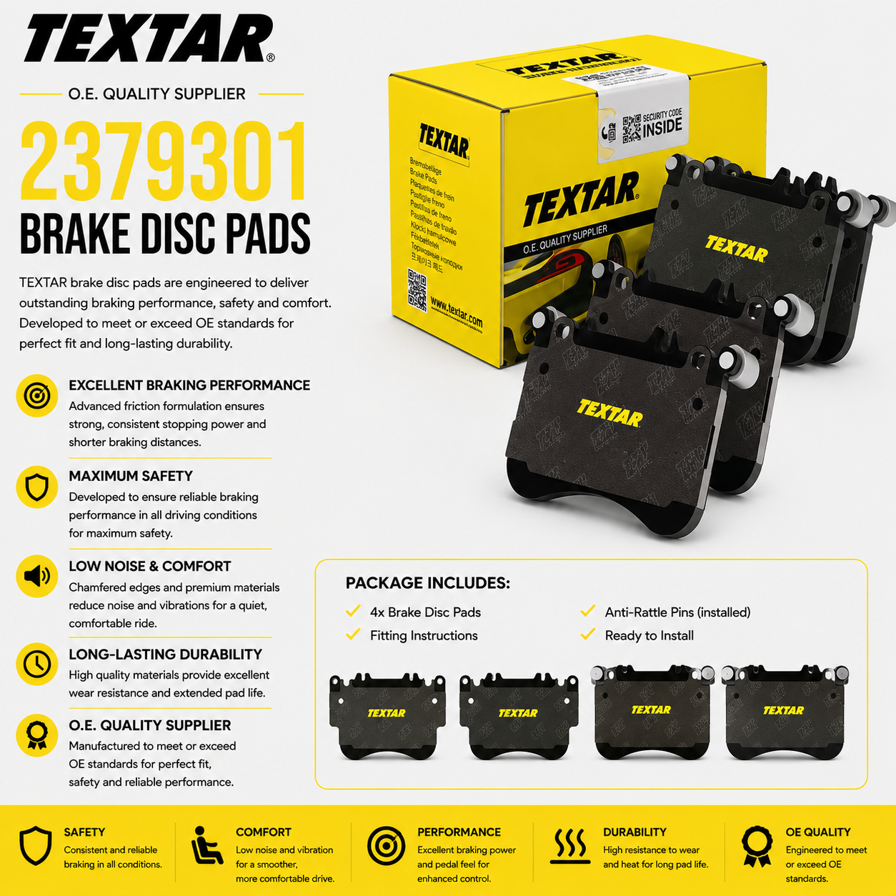TEXTAR 2379301 Brakes, Brake Disk Pads