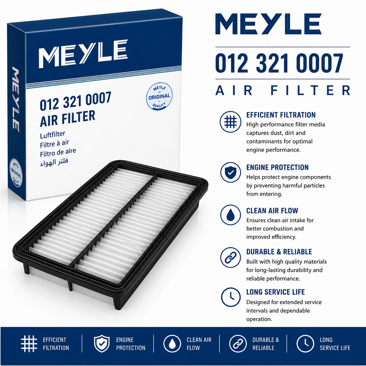 MEYLE 012 321 0007 Filter, Air Filter