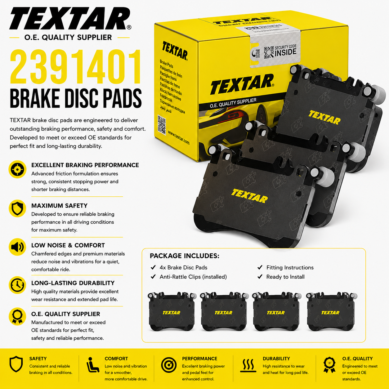 TEXTAR 2391401 Brakes, Brake Disk Pads